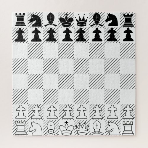 Classic chess board jigsaw puzzle