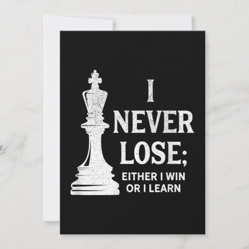 Classic Chess Design I Never Lose I Either Win Holiday Card