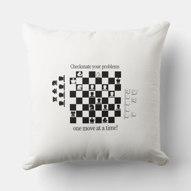 Classic Chess-Inspired Design  Throw Pillow (Back)