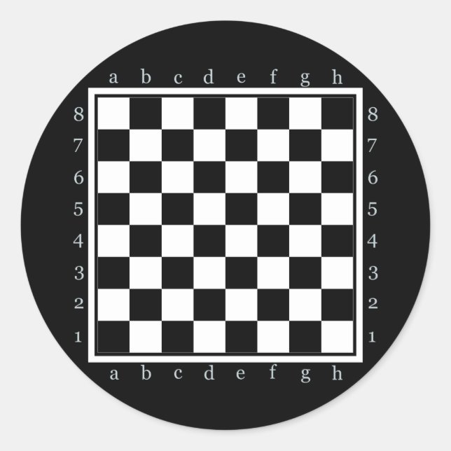 classic chess table, chess it or leave it classic round sticker (Front)