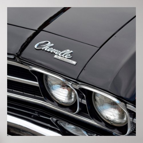 Classic Chevrlot Chevelle on Black Poster