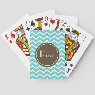 Classic Chevron Choco-Choose Your Background Color Poker Cards