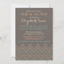 Classic Chevron Grey Bridal Shower Invitation