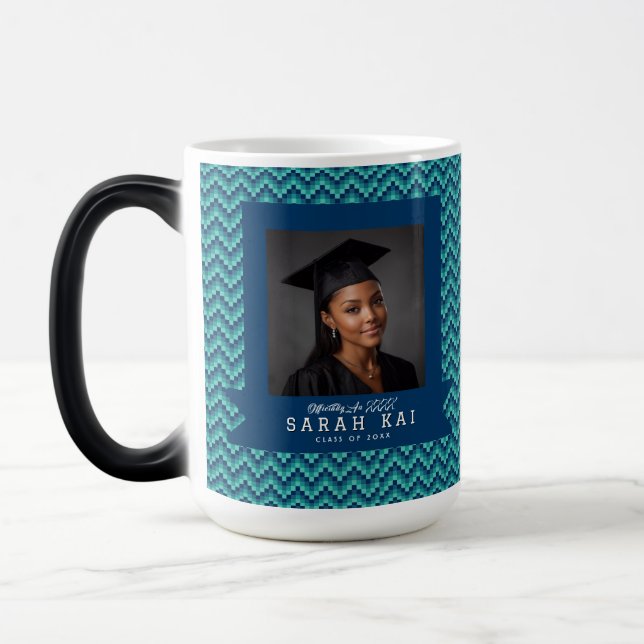 Classic Chevron Pattern Commencement Exercise Color Morph Mug (Left)