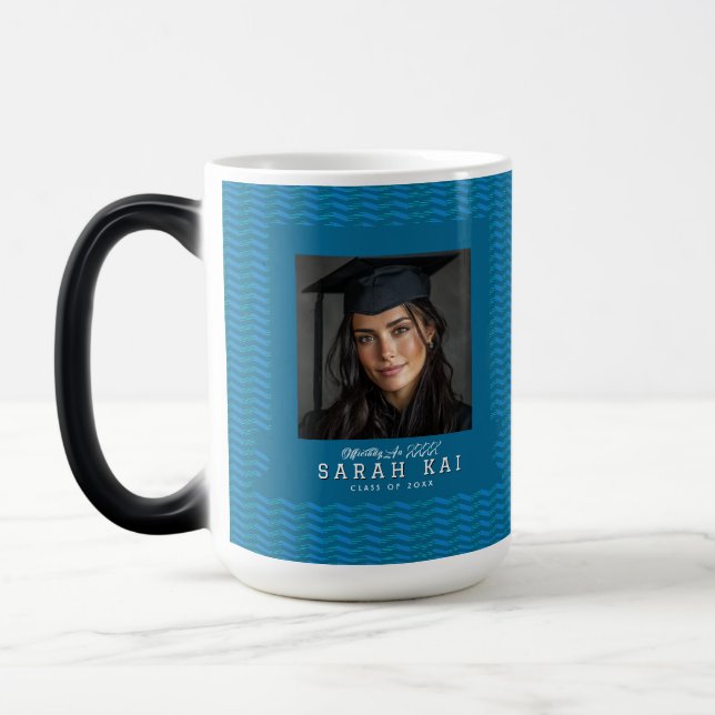 Classic Chevron Print Commencement Exercise Color Morph Mug (Left)
