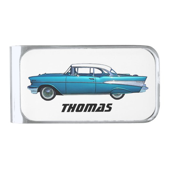 Classic Chevy 1957 BelAire custom money clip (Front)