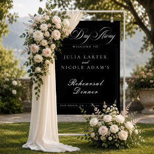 Classic Chic Black Wedding Rehearsal Dinner Sign