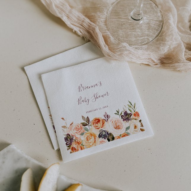 Classic Chic Boho Floral Baby Shower  Napkins (Creator Uploaded)