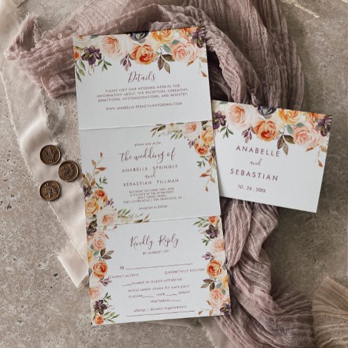 Classic Chic Boho Floral Trifold Wedding 