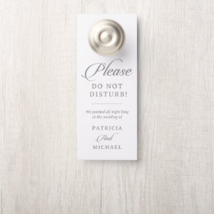 Classic Chic Calligraphy Do Not Disturb Wedding Door Hanger