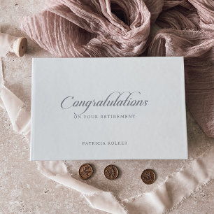 Classic Chic Calligraphy Retirement Foil Guest Book