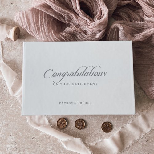 Classic Chic Calligraphy Retirement Foil Guest Book