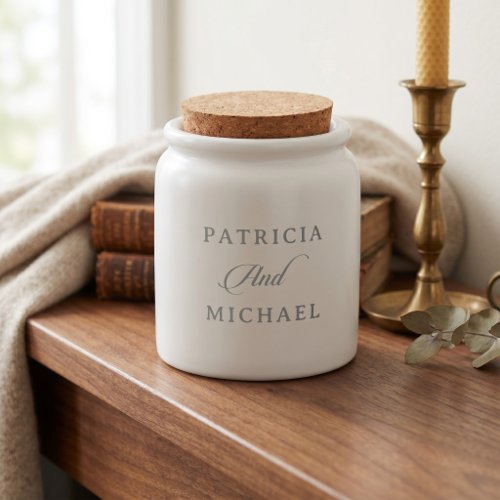 Classic Chic Calligraphy Wedding Candy Jar