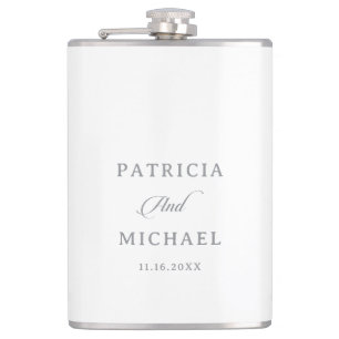 Classic Chic Calligraphy Wedding  Flask
