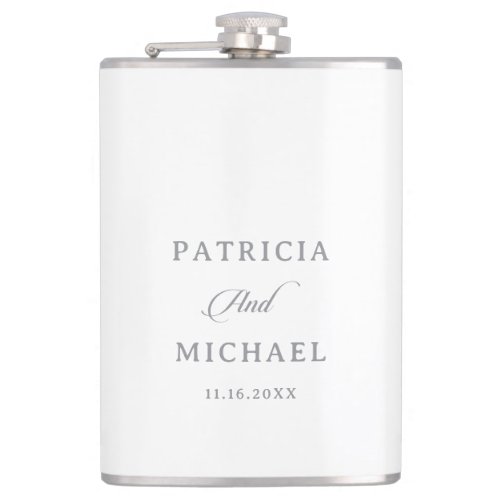 Classic Chic Calligraphy Wedding Flask