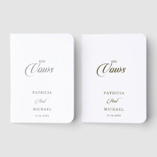 Classic Chic Calligraphy Wedding Foil Vow Books