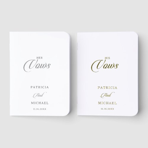 Classic Chic Calligraphy Wedding Foil Vow Books