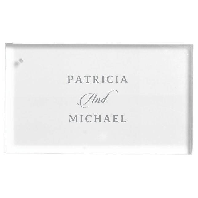 Classic Chic Calligraphy Wedding Place Card Holder (Front)