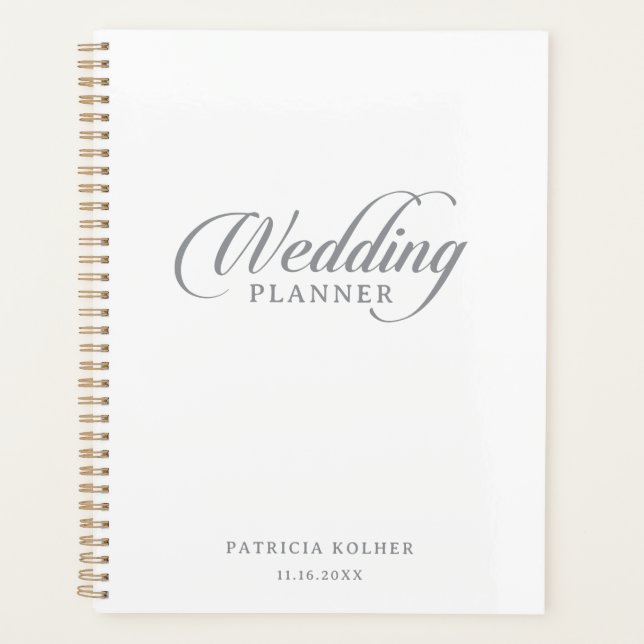 Classic Chic Calligraphy Wedding  Planner (Front)