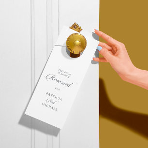 Classic Chic Calligraphy Wedding Reserved Door Hanger
