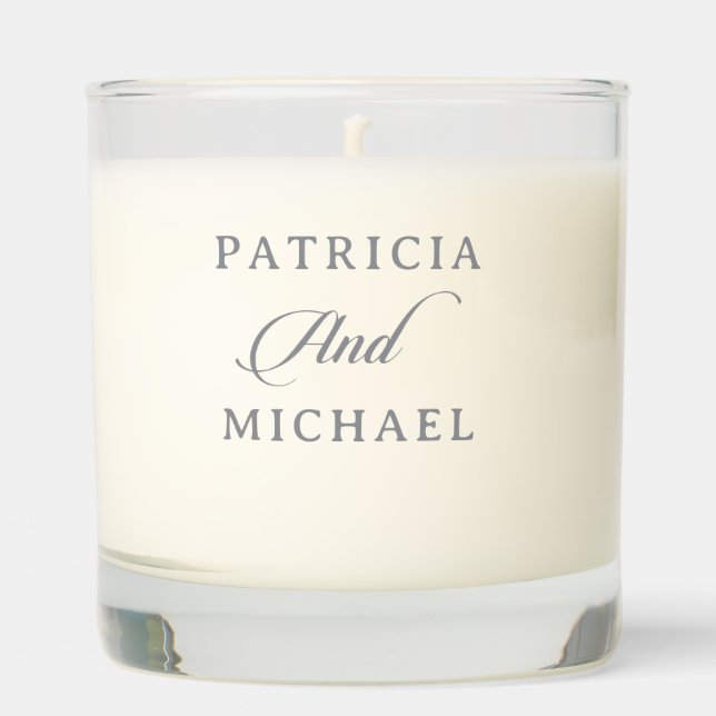 Classic Chic Calligraphy Wedding Scented Candle (Front)