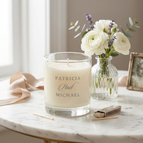 Classic Chic Calligraphy Wedding Scented Candle