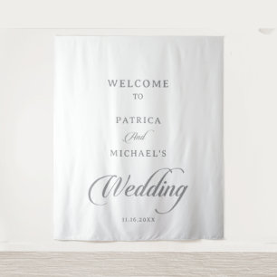 Classic Chic Calligraphy Wedding Welcome Tapestry