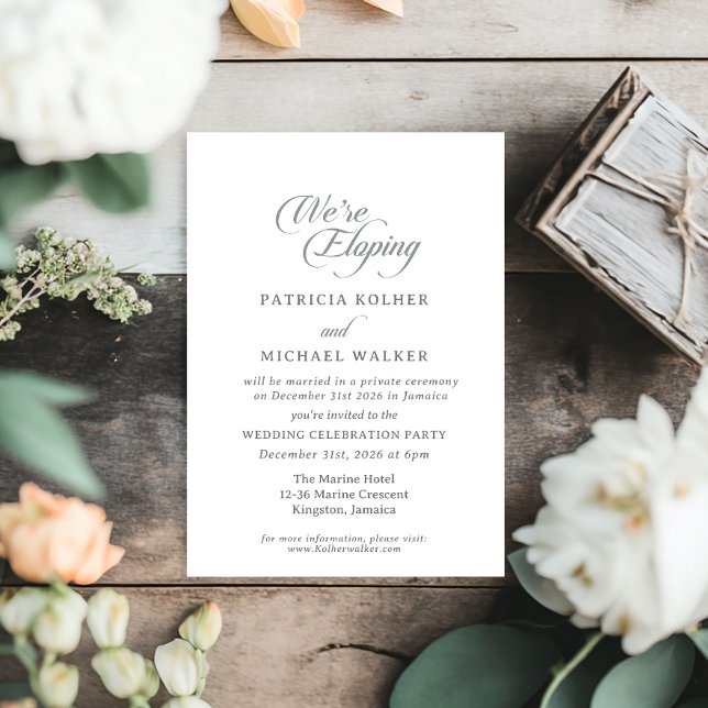 Classic Chic Calligraphy We're Eloping Invitation (Creator Uploaded)
