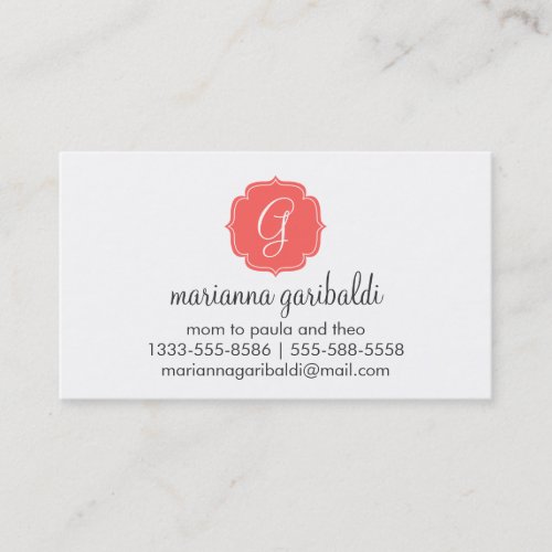 Classic Chic Coral Black &amp; White Chevron Stripes Business Card Templates