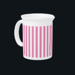 Classic Chic Cute Pink and White Vertical Striped Beverage Pitcher<br><div class="desc">Explore our selection of beverage pitchers adorned with classic modern stripes on a white backdrop. Add a pop of color and nostalgia to your kitchen with these stylish and versatile pieces.</div>