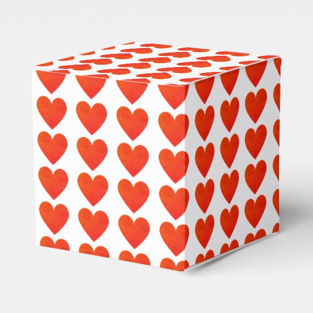 Classic Chic Cute Red Heart Pattern Favor Box (Front Side)
