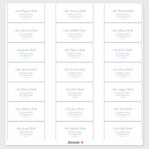 Classic Chic Dark Blue Text Guest Address Labels