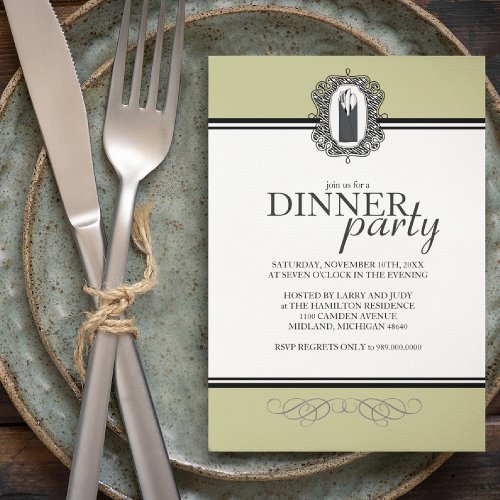 Classic Chic Dinner Party Invitations