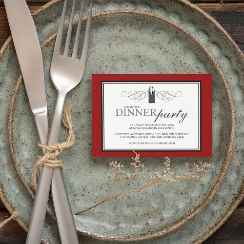 Classic Chic Dinner Party Invitations