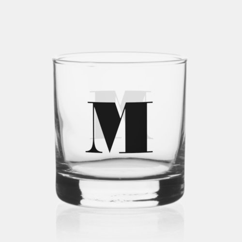 Classic Chic Elegant Monogram  Whiskey Glass