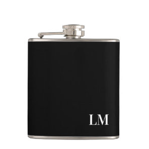 Classic Chic Elegant Wedding Monogram Flask