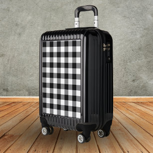 Classic Chic Gingham Pattern Black And White Luggage
