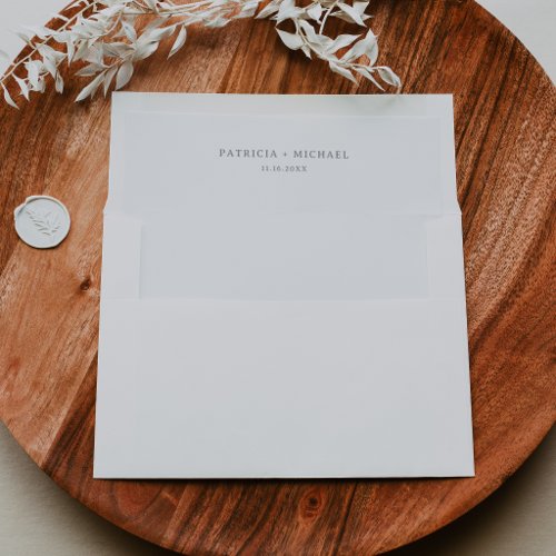 Classic Chic Gray Minimal Wedding Envelope Liner
