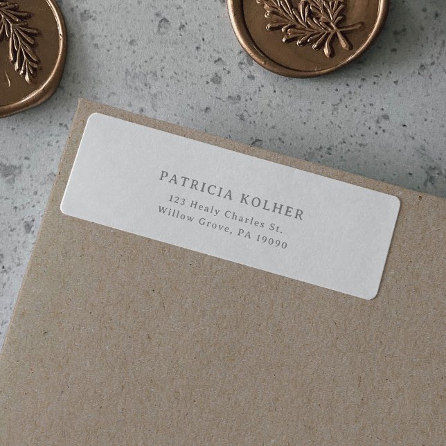 Classic Chic Gray Wedding Address Return  Label (Creator Uploaded)