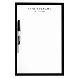 Classic Chic Minimalist Modern Black&amp;White Simple Dry Erase Board