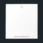 Classic Chic Modern Elegant Monogram Couple Family Notepad<br><div class="desc">Classic Chic Modern Elegant Monogram Couple Family Notepad</div>