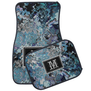 Classic Chic Monogram Abstract Design Luxury Car Floor Mat