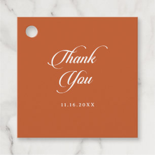 Classic Chic Terracotta Calligraphy Thank You Favor Tags