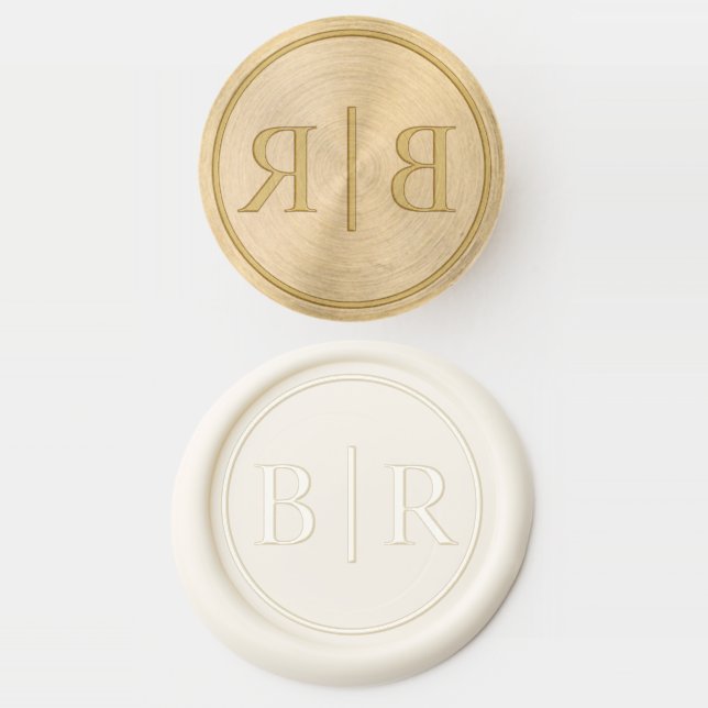 Classic Chic Typography Style Monogram Wax Seal Stamp (Stamped)