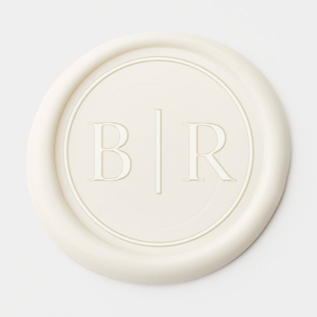 Classic Chic Typography Style Monogram Wax Seal Sticker (Front)