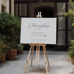 Classic Chic Wedding Reception Direction Sign