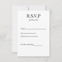 Classic Chic Wedding RSVP Response Card