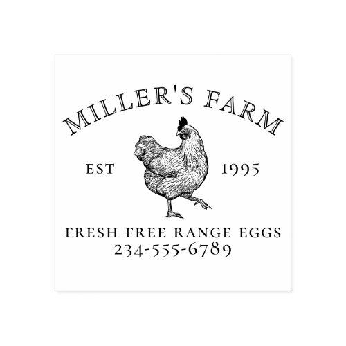 Classic Chicken Egg Stamp With Your Farm Name