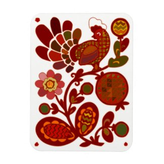 Classic Chicken in a Garden Design Magnet