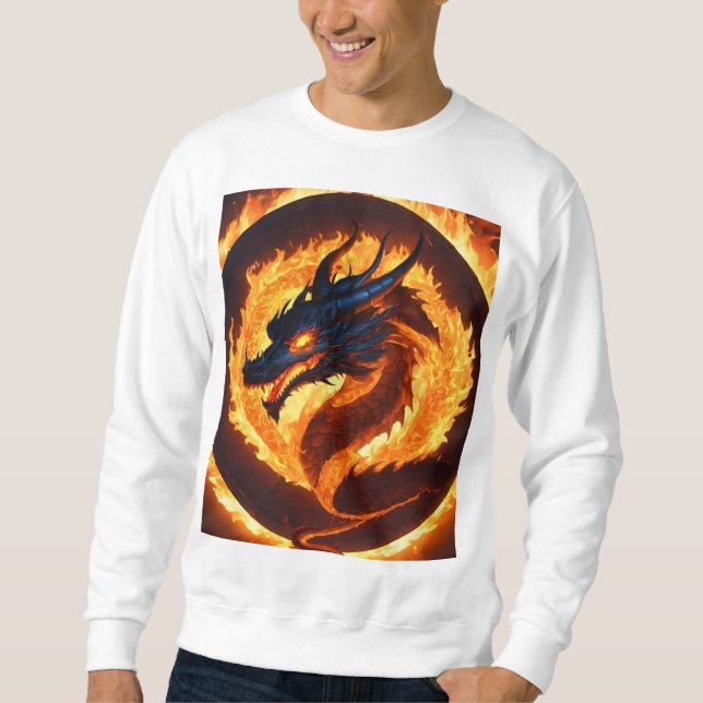 "Classic Chinese Dragon Print T-Shirt - Unisex Fas Sweatshirt (Front)